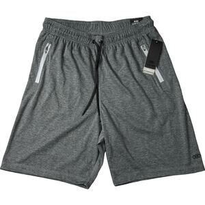 LEGEND Mens Gray Athletic Shorts Comfort Fit Zip Pockets Moisture Management Med